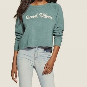 Grayson Threads Good Vibes soft fleece crewneck sweatshirt size Medium
